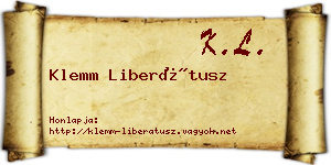 Klemm Liberátusz névjegykártya